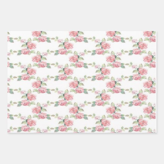 Shabby Chic Rosa Rose Geschenkpapier Set (Vorderseite 2)