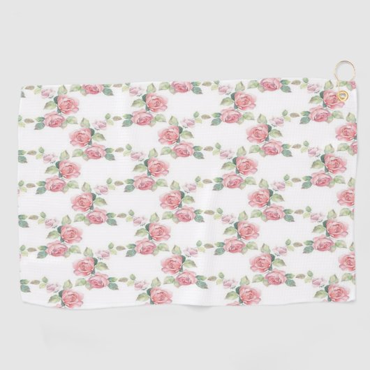 Shabby Chic Rosa Rose Golfhandtuch (Horizontal)