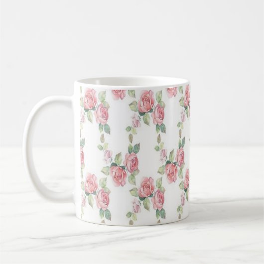 Shabby Chic Rosa Rose Kaffeetasse (Links)