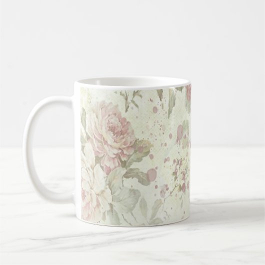 Shabby Chic Rosa Rose Kaffeetasse (Links)