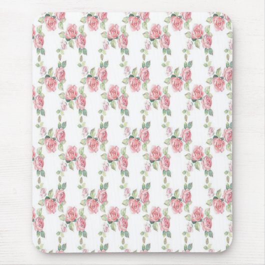 Shabby Chic Rosa Rose Mousepad (Vorne)