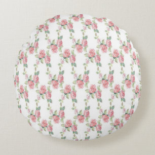 Shabby Chic Rosa Rose Rundes Kissen