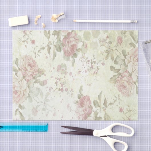Shabby Chic Rosa Rose Seidenpapier (Handwerk)