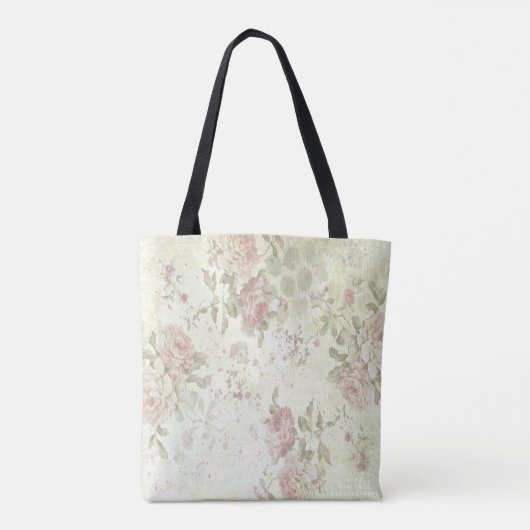 Shabby Chic Rosa Rose Tasche (Rückseite)