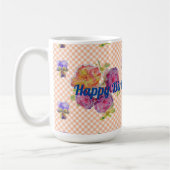 Shabby Chic Rosa Rose und Violetten Tasse (Links)
