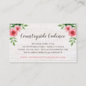 Shabby Chic Rosa Rosen auf rustikalem Stallholz Visitenkarte (Rückseite)