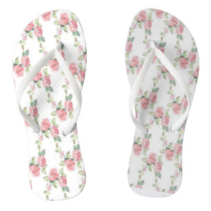 Shabby Chic Rosa Rosen Blumen Badesandalen