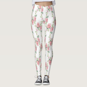 Shabby Chic Rosa Rosen Blumen Leggings