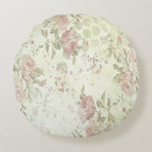 Shabby Chic Rosa Rosen Blumen Rundes Kissen
