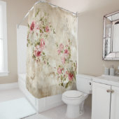 Shabby Chic Rosa Rosen Duschvorhang (Beispiel)