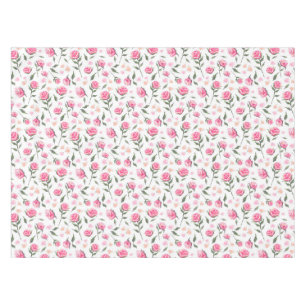 Shabby Chic-rosa Rosen-hübscher Tabellen-Stoff Tischdecke