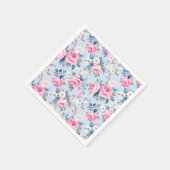 Shabby Chic Rosa Rosen Nahtloses Muster Serviette (Ecke)