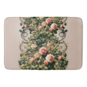 Shabby Chic Rosa Rosengarten Badematte