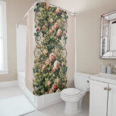 Shabby Chic Rosa Rosengarten Duschvorhang (Beispiel)