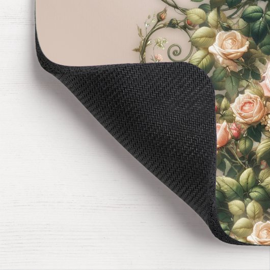 Shabby Chic Rosa Rosengarten Mousepad (Ecke)