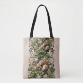 Shabby Chic Rosa Rosengarten Tasche (Vorderseite)