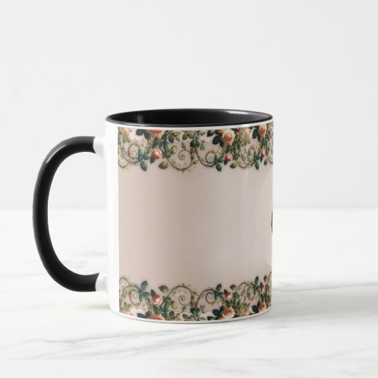 Shabby Chic Rosa Rosengarten Tasse (Links)