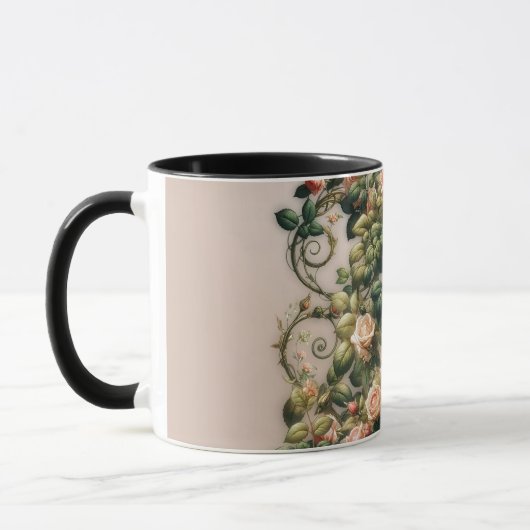 Shabby Chic Rosa Rosengarten Tasse (Links)