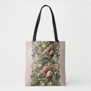 Shabby Chic Rosa Rosenreben Blumen Elegant Tasche