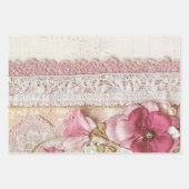 Shabby Chic Rosa Spitze  Geschenkpapier Set (Vorderseite 3)