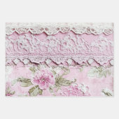 Shabby Chic Rosa Spitze  Geschenkpapier Set (Vorderseite 2)