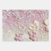 Shabby Chic Rosa Spitze  Geschenkpapier Set (Vorderseite)