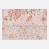 Shabby Chic Rosa Spitze Geschenkpapier Set (Vorderseite 3)