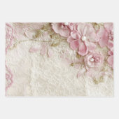 Shabby Chic Rosa Spitze Geschenkpapier Set (Vorderseite 2)