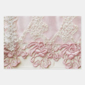 Shabby Chic Rosa Spitze Geschenkpapier Set (Vorderseite)