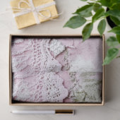 Shabby Chic Rosa Spitze  Seidenpapier (Geschenk)