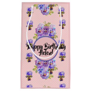 Shabby Chic rosa Stiefmütterchen-Blumen Blumen-Ges Kleine Geschenktüte