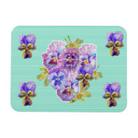 Shabby Chic Rosa Stiefmütterchen Floral Aqua Strei