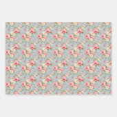 Shabby Chic Rosa und Blaue Hütte Rose Geschenkpapier Set (Vorderseite 3)