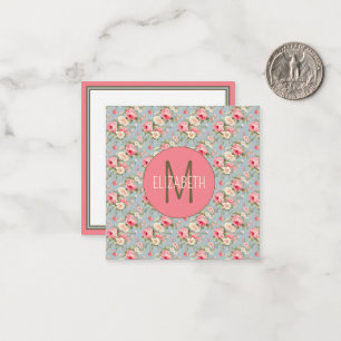 Shabby Chic Rosa und Blaue Hütte Rose und Blume Mitteilungskarte