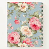 Shabby Chic Rosa und Blaue Hütte Rose und Blume Notizblock (Rückseite)