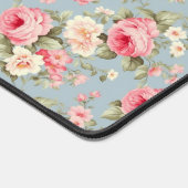 Shabby Chic Rosa und Blaue Hütte Rose und Blume Schreibtischunterlage (Ecke)