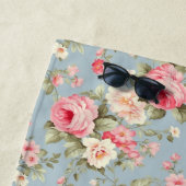 Shabby Chic Rosa und Blaue Hütte Rose und Blume Strandtuch (Beispiel)