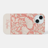 Shabby Chic Rosa und Creme Personalisiert iPhone 15 Hülle (Rückseite (Horizontal))