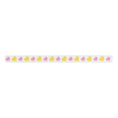 Shabby Chic Rosa und Gelbe Herzen Ripsband (Vorderseite)
