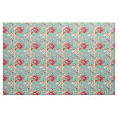 Shabby Chic Rosa und Weiß Florals auf aquamarinen Stoff (Fat Quarter (45,7 x 55,9 cm))