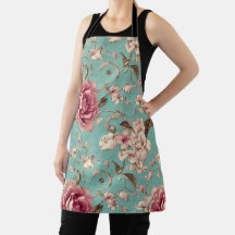 Shabby Chic Rosa und Weiße Blumen auf Türkis