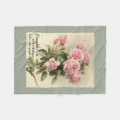 Shabby Chic-rosa viktorianische Rosen Fleecedecke (Vorderseite (Horizontal))