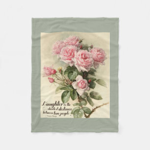Shabby Chic-rosa viktorianische Rosen Fleecedecke
