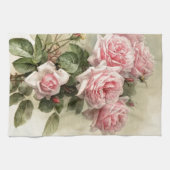 Shabby Chic-rosa viktorianische Rosen Geschirrtuch (Horizontal)