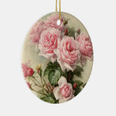 Shabby Chic-rosa viktorianische Rosen Keramikornament (Rechts)