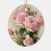 Shabby Chic-rosa viktorianische Rosen Keramikornament (Links)