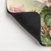 Shabby Chic-rosa viktorianische Rosen Mousepad (Ecke)