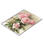 Shabby Chic-rosa viktorianische Rosen Notizblock (Linke Seite)