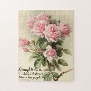 Shabby Chic-rosa viktorianische Rosen Puzzle