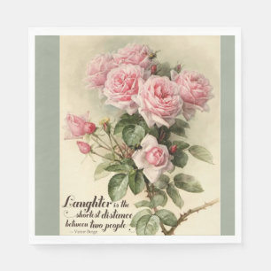 Shabby Chic-rosa viktorianische Rosen Serviette